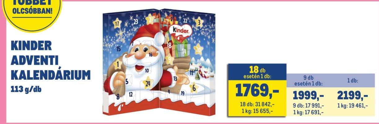 KINDER ADVENTI KALENDÁRIUM