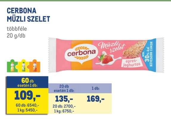 CERBONA MÜZLI SZELET
