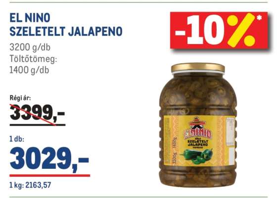EL NINO SZELETELT JALAPENO