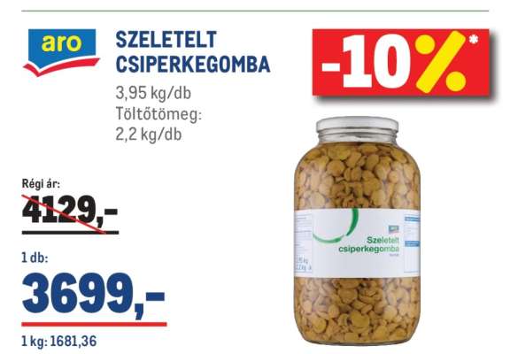 aro SZELETELT CSIPERKEGOMBA