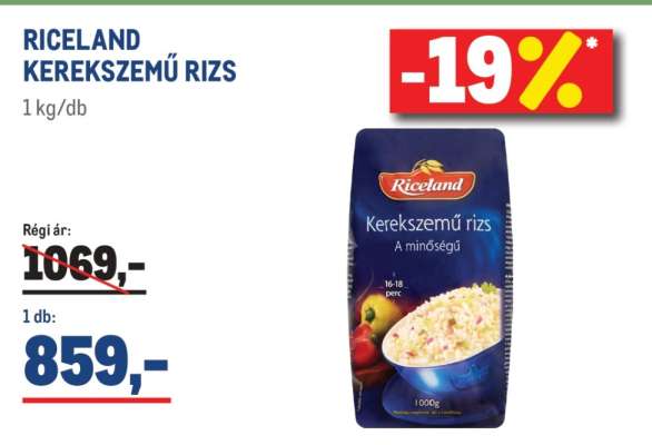RICELAND KEREKSZEMŰ RIZS
