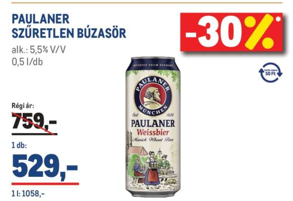 PAULANER SZŰRETLEN BÚZASÖR