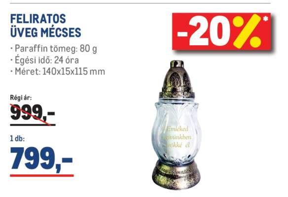 FELIRATOS ÜVEG MÉCSES