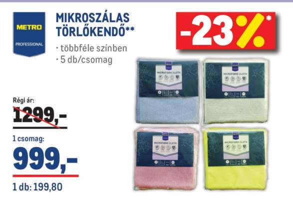 METRO PROFESSIONAL MIKROSZÁLAS TÖRLŐKENDŐ