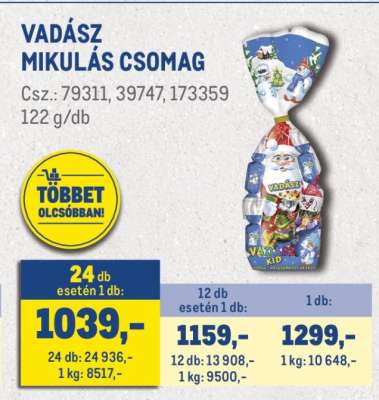 Vadász Mikulás Csomag