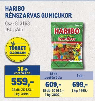 HARIBO RÉNSZARVAS GUMICUKOR