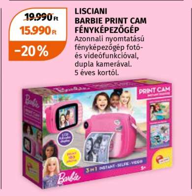 LISCIANI BARBIE PRINT CAM FÉNYKÉPEZŐGÉP