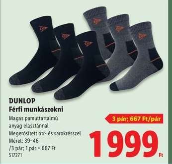 Dunlop Férfi munkazokni