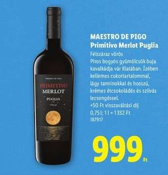 Maestro de Pigo Primitivo Merlot Puglia