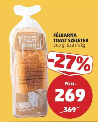 Félbarna Toast Szeletek