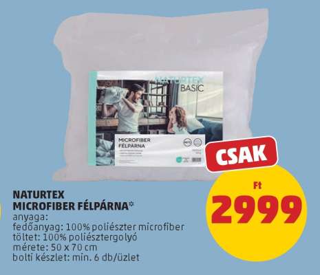 NATURTEX MICROFIBER FÉLPÁRNA