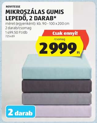 NOVITESSE MIKROSZÁLAS GUMIS LEPEDŐ, 2 DARAB
