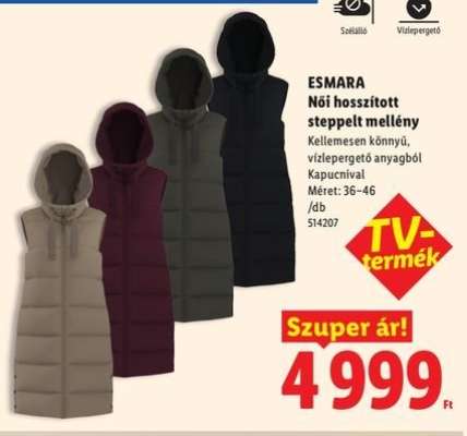 ESMARA Női hosszított steppelt mellény