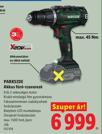 Parkside Akkus fúró-csavarozó