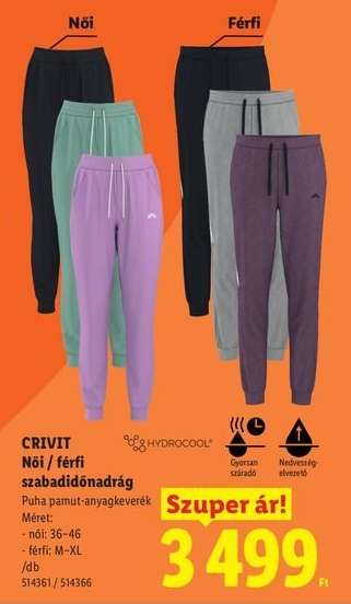 CRIVIT Női / férfi szabadidőnadrág