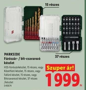 PARKSIDE Fúrószár- / bit-csavarozó készlet