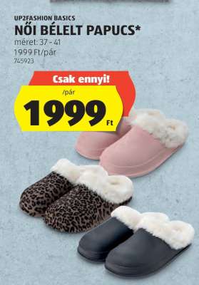 NŐI BÉLELT PAPUCS