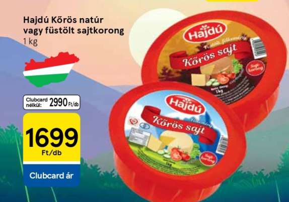 Hajdú Körös natúr vagy füstölt sajtkorong
