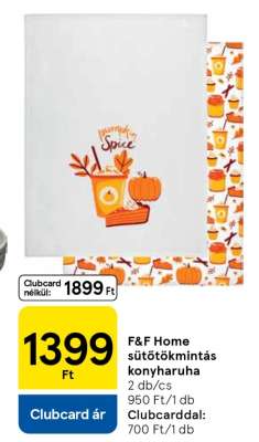 F&F Home sütőtökmintás konyharuha