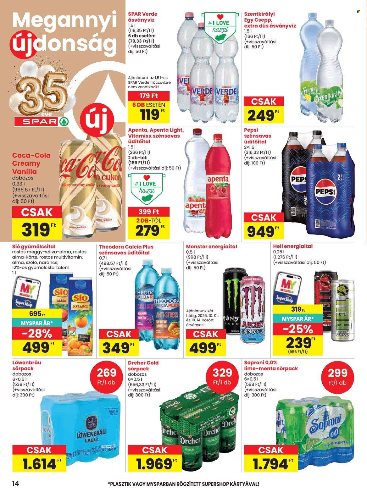 SPAR akciós újság érvényes:  - 2026.10.01 - 2026.10.07. 14. oldal Oldal 14