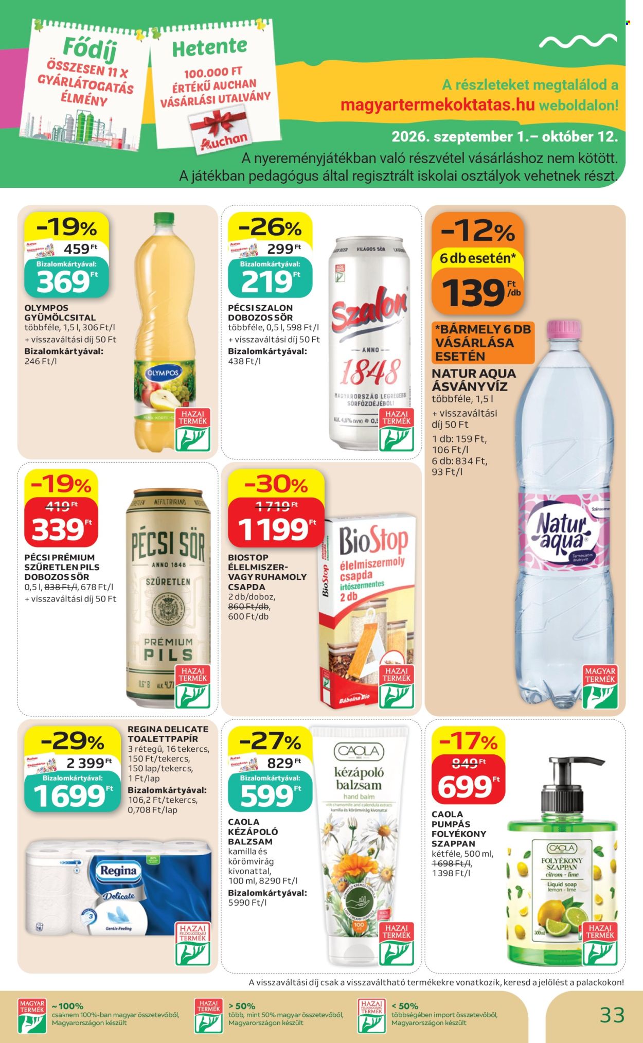 Auchan akciós újság érvényes:  - 2026.10.01 - 2026.10.07. 33. oldal Oldal 33