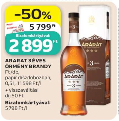 ARARAT 3 ÉVES ÖRMÉNY BRANDY