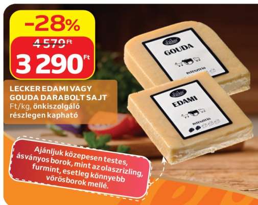 LECKER EDAMI VAGY GOUDA DARABOLT SAJT