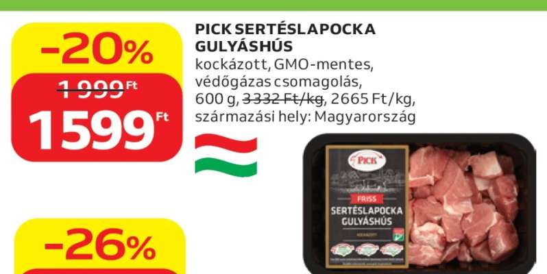 PICK Sertéslapocka Gulyáshús