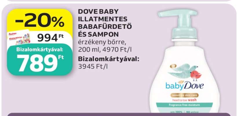 Dove Baby Illatmentes Babafürdető és Sampon