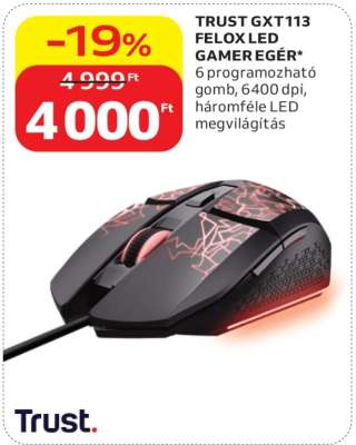 TRUST GXT113 FELOX LED GAMER EGÉR