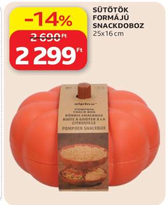SÜTŐTÖK FORMÁJÚ SNACKDOBOZ