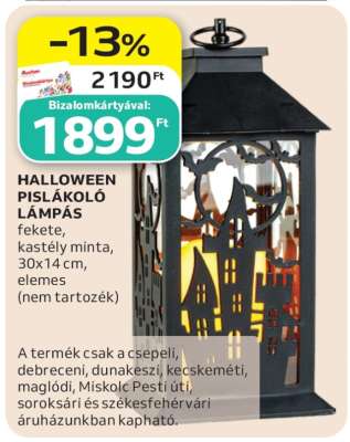HALLOWEEN PISLÁKOLÓ LÁMPÁS