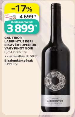 GÁL TIBOR LABIRINTUS EGRI BIKAVÉR SUPERIOR VAGY PINOT NOIR