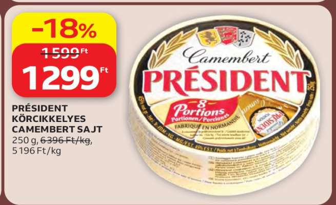 PRÉSIDENT KÖRCIKKELEYES CAMEMBERT SAJT
