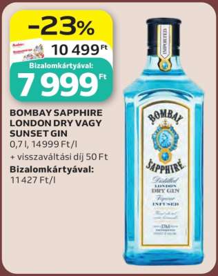 BOMBAY SAPPHIRE LONDON DRY VAGY SUNSET GIN