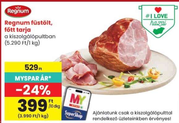 Regnum füstölt, főtt tarja