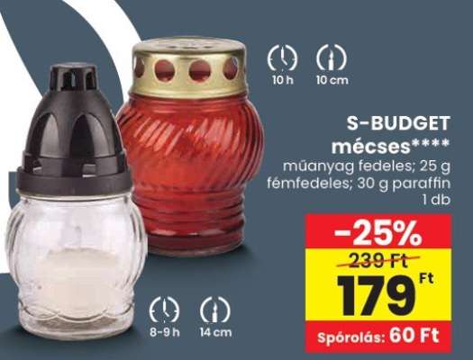 S-BUDGET mécses