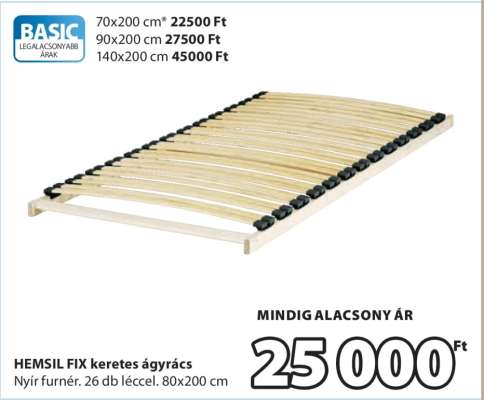 HEMSIL FIX keretes ágyrács