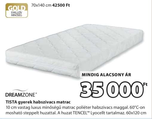 DREAMZONE TISTA gyerek habszivacs matrac