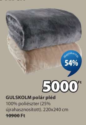 GULSKOLM polár pléd