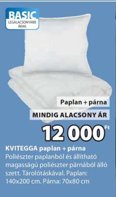 KVITEGGA paplan + párna