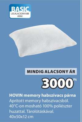 HOVIN memory habszivacs párna