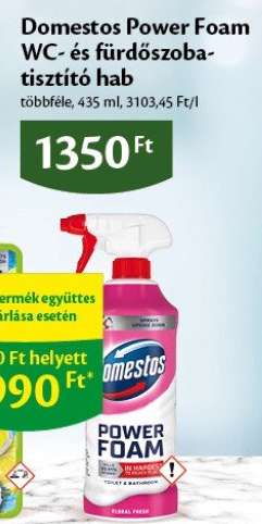 Domestos Power Foam WC és fürdőszoba tisztító hab