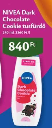 NIVEA Dark Chocolate Cookie tusfürdő