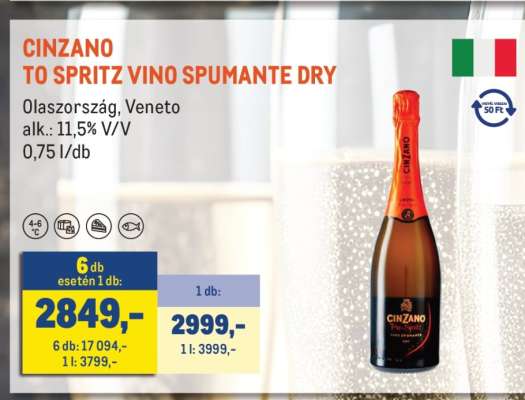 Cinzano To Spritz Vino Spumante Dry