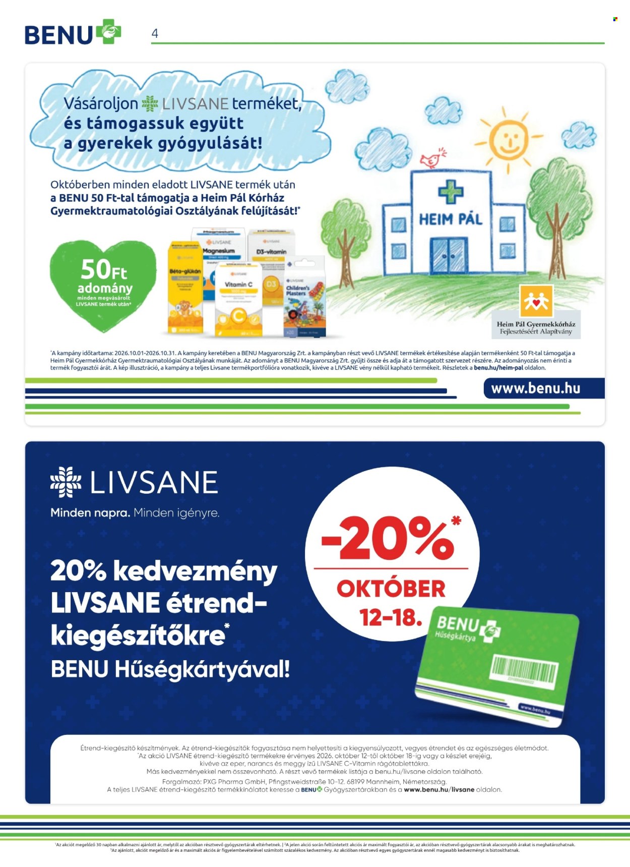 BENU Gyógyszertár akciós újság érvényes:  - 2026.10.01 - 2026.10.31. 4. oldal Oldal 4