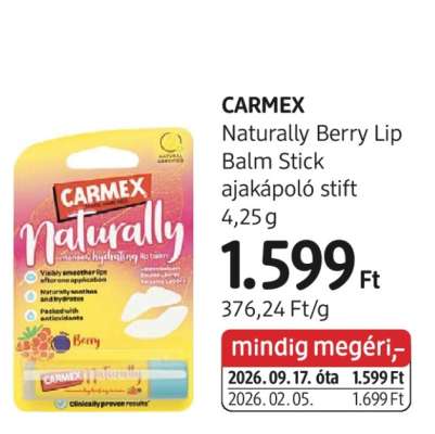 CARMEX Naturally Berry Lip Balm Stick