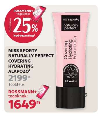MISS SPORTY NATURALLY PERFECT COVERING HYDRATING ALAPOZÓ