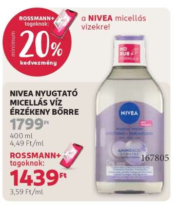 NIVEA NYUGTATÓ MICELLÁS VÍZ ÉRZÉKENY BŐRRE
