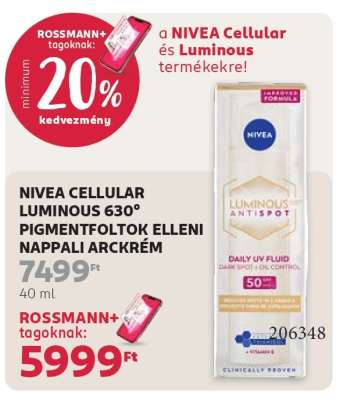 NIVEA CELLULAR LUMINOUS 630° PIGMENTFOLTOK ELLENI NAPPALI ARCKRÉM
